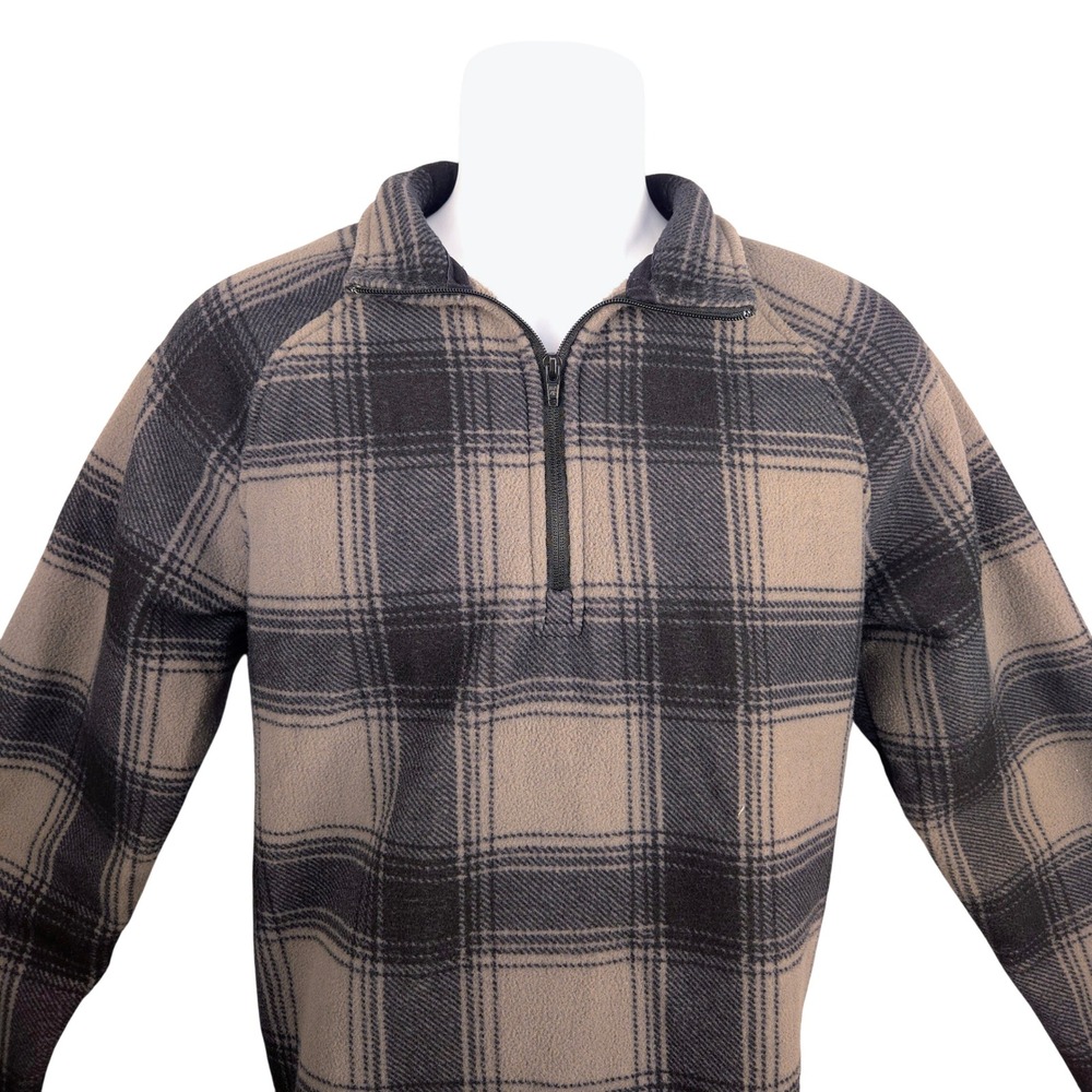 Stormy Kromer Mens Plaid Fleece Quarter Zip Pullover Sweater Size M